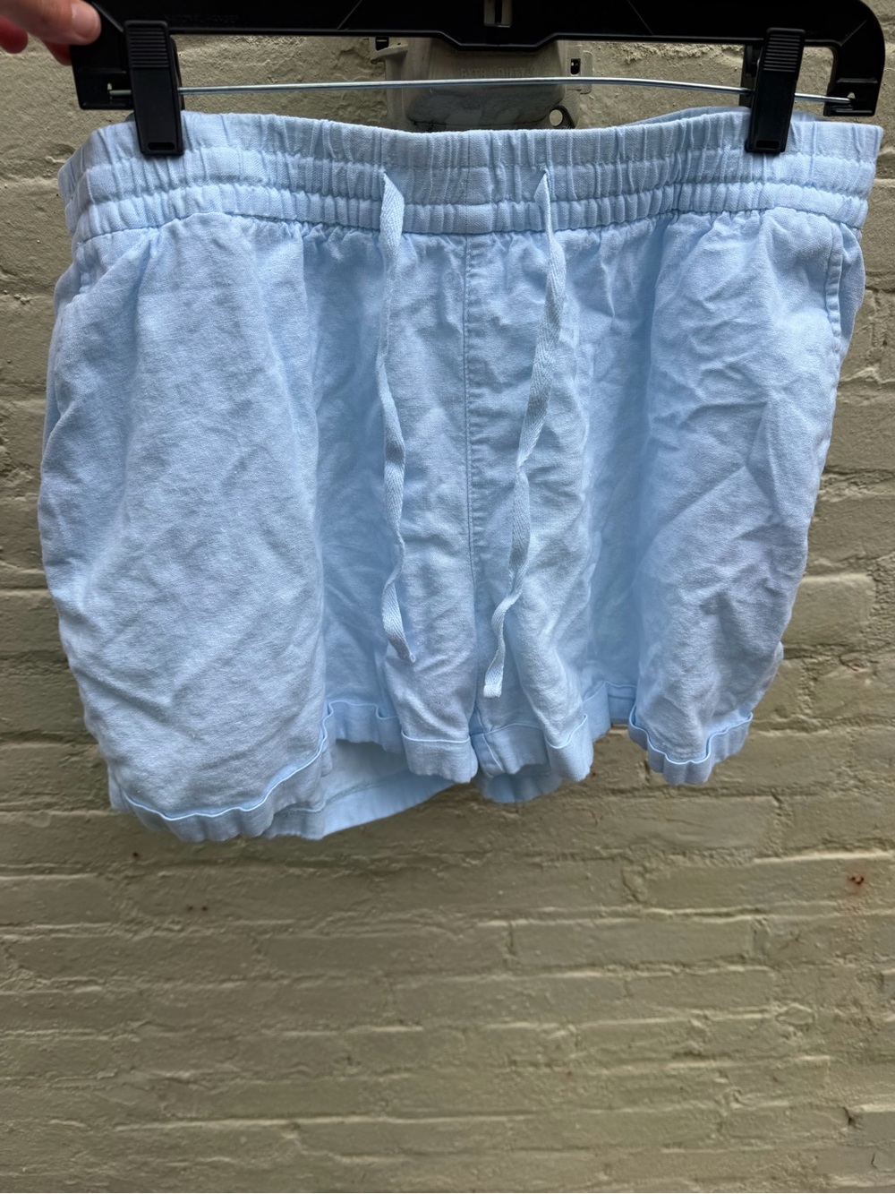 Old Navy Light Blue linen blend Drawstring Shorts